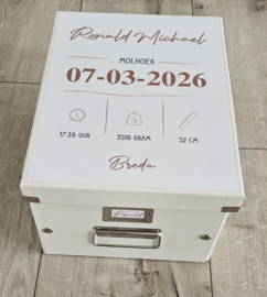 Bewaardoos herinneringen met geboortegegevens -camel