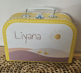 Koffertje met naam Flamingo