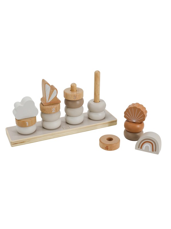 "Label Label'' houten nummer stapelaar nougat (met naam)