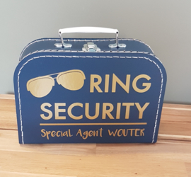 Ring Security koffertje met naam - Koffertje Ring Beveiliger bruiloft (met naam)