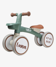 Tryco loopfiets Luna Stonegreen met naam