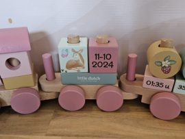 Little Dutch Fairy Garden blokkentrein met geboortegegevens