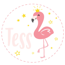 Raamsticker met naam 'flamingo' roze