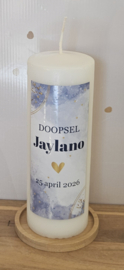 Gepersonaliseerde Doopkaars - Geboortekaars Watercolor