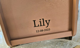 Little Dutch houten poppenwagen roze met naam
