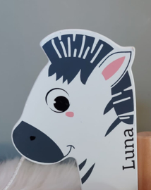 Houten zwenk trekzebra (met naam)