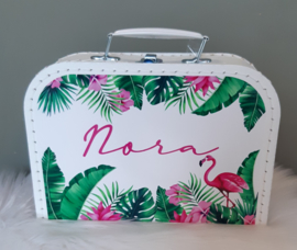 Koffertje met naam *Jungle Look Flamingo*  diverse kleuren