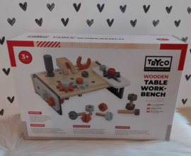 ''Tryco'' houten tafel werkbank (met naam)