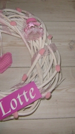 Luxe papflesje roze als kransdecoratie