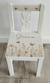Stoeltje met naam Wildflowers