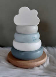 ''Label Label'' stapelringen blauw (met naam)