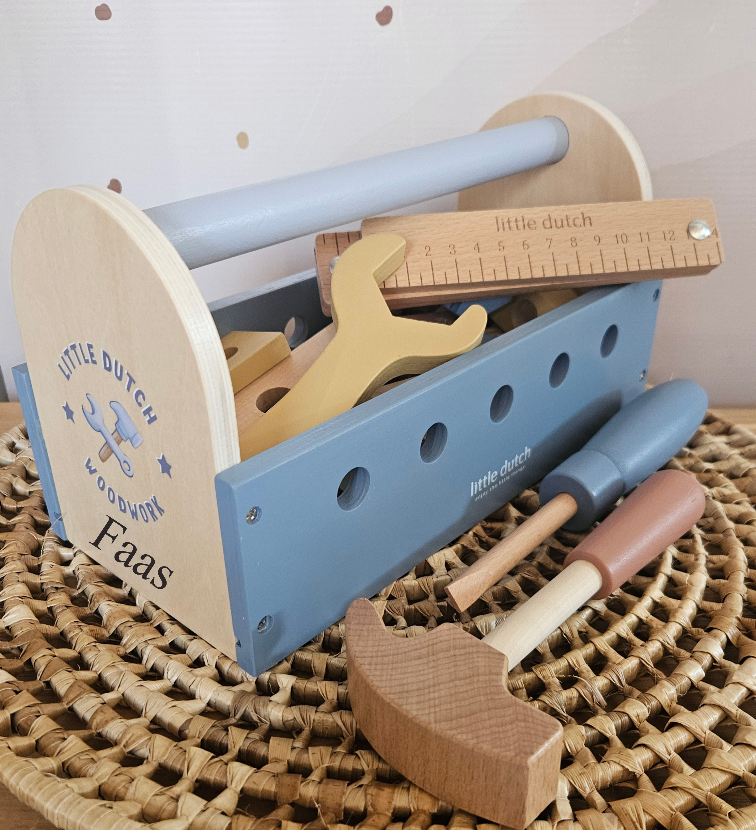 Little Dutch houten gereedschapskist met naam