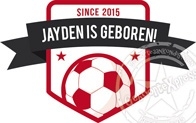 Geboorte Raamsticker voetbal - rood/zwart