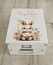 Bewaardoos met naam  schattig konijntje