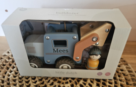 Gepersonaliseerde Little Dutch houten bulldozer /shovel met poppetjes