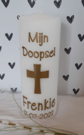 Doop- of geboortekaars met naam 'kruis'- doopsel