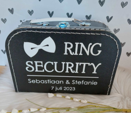 Ring Security koffertje met naam - Koffertje Ring Beveiliger bruiloft (met naam)