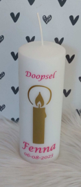 Doop- of geboortekaars met naam Kaars