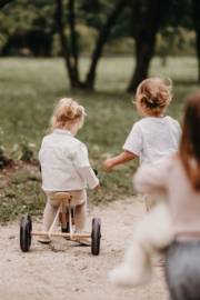 Kinderfeets 2-in-1 houten loopfiets & driewieler met naam -Wit