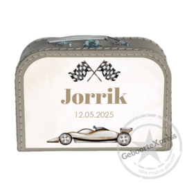 Koffertje met naam Formule 1 racewagen en Vlaggen