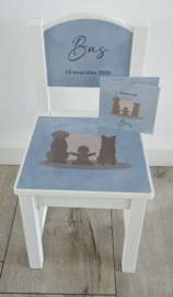 Geboortestoeltje met geboortekaartje (dichte rugleuning)