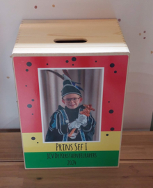 Bewaar-, herinneringsdoos Carnaval HOUT NATUREL GROOT