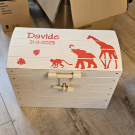 Houten speelgoedkist Jungle jongen