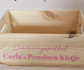 Houten Pensioen kistje met naam