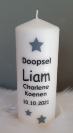 Doop- of geboortekaars met naam 'star'- doopsel