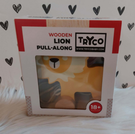 ''Tryco''  houten trekdier leeuw (met naam)