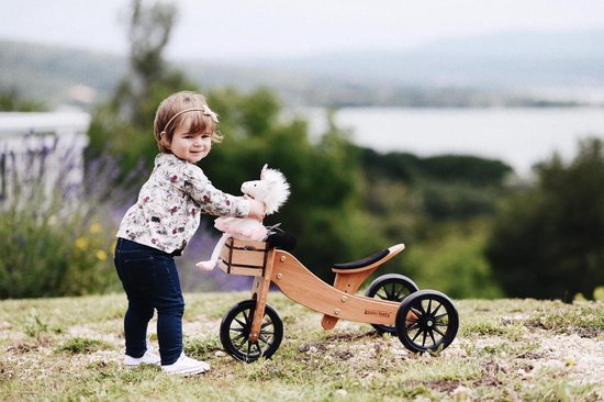 Kinderfeets 2-in-1 houten loopfiets & driewieler met naam - Bamboe