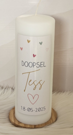 Doop- of geboortekaars met naam Wildflowers