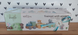 Houten trein en  dieren ''Wildies family'' met naam en geboortegegevens