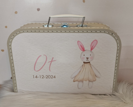 Koffertje met naam Knuffelkonijn