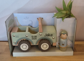 Little Dutch houten safari jeep met POPPETJE(met naam)
