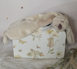 Jollein koffertje klein met knuffeldoekje (met naam)