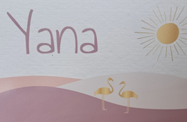 Koffertje met naam Flamingo