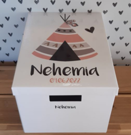 Geburt-Box mit Tipi-Zelt und Namen für 1é Erinnerungen-Madchen