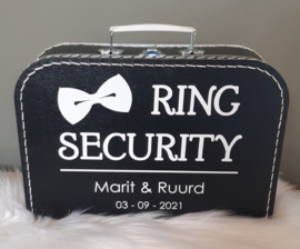 Ring Security koffertje met naam - Koffertje Ring Beveiliger bruiloft (met naam)