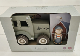 Little Dutch houten tractor met poppetje  (met naam)