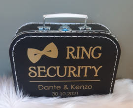 Ring Security koffertje met naam - Koffertje Ring Beveiliger bruiloft (met naam)