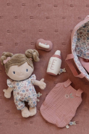 Little Dutch knuffelpop  Rosa in mandje (met naam)