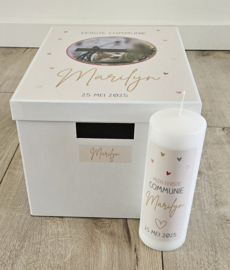 Communie kaars Hartjes