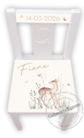 Stoeltje met naam Hertje Naturel