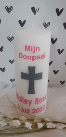 Doop- of geboortekaars met naam 'kruis'- doopsel