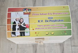 Grote houten opbergkist Carnaval met foto