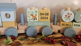 Little Dutch Forest Friends  blokkentrein met geboortegegevens