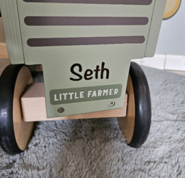 Little Dutch houten looptractor Little Farm met naam