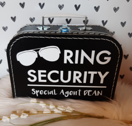 Ring Security koffertje met naam - Koffertje Ring Beveiliger bruiloft (met naam)