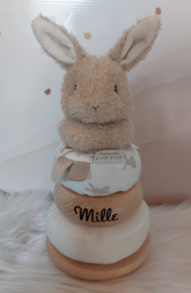 Little Dutch  ''Little Farm'' tuimelstapelaar baby bunny (met naam)